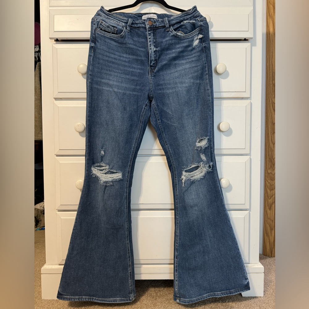 Flying Monkey high rise distressed flare jeans 31